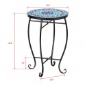 Inlaid With Diamond-Colored Sea Mosaics With Round Terrace Bistro Tables